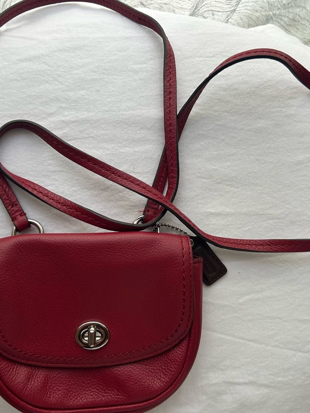 Coach Red Leather Mini Crossbody with Turn-Lock